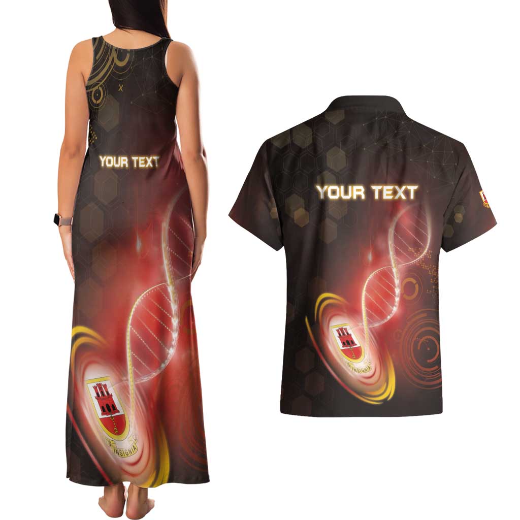 Personalized Gibraltar Is In My DNA Couples Matching Tank Maxi Dress and Hawaiian Shirt - Wonder Print Shop