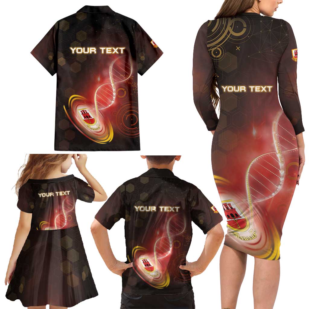 Personalized Gibraltar Is In My DNA Family Matching Long Sleeve Bodycon Dress and Hawaiian Shirt - Wonder Print Shop