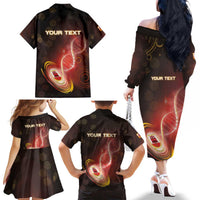 Personalized Gibraltar Is In My DNA Family Matching Off The Shoulder Long Sleeve Dress and Hawaiian Shirt - Wonder Print Shop