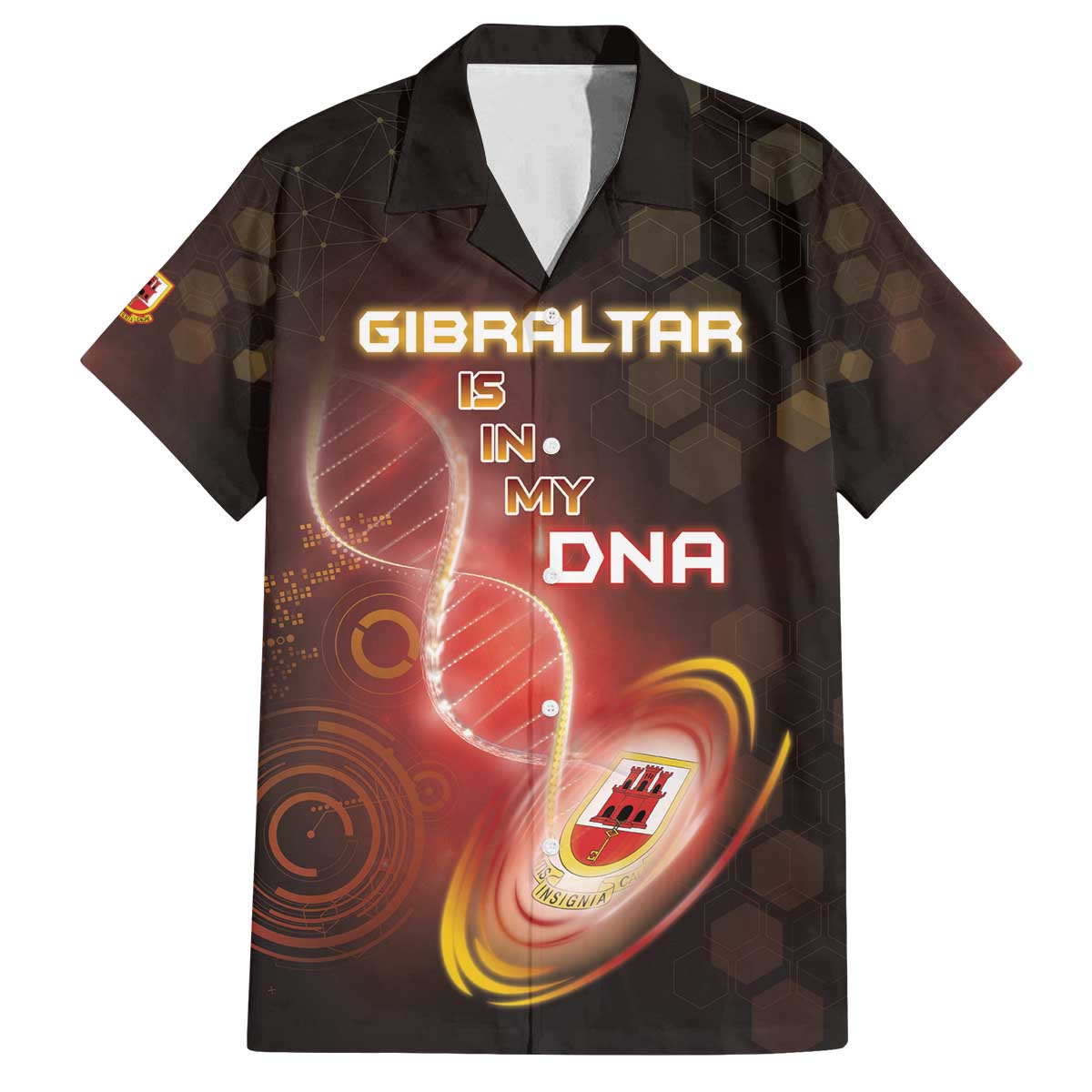 Personalized Gibraltar Is In My DNA Family Matching Off The Shoulder Long Sleeve Dress and Hawaiian Shirt - Wonder Print Shop
