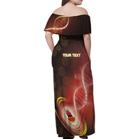 Personalized Gibraltar Is In My DNA Family Matching Off Shoulder Maxi Dress and Hawaiian Shirt - Wonder Print Shop