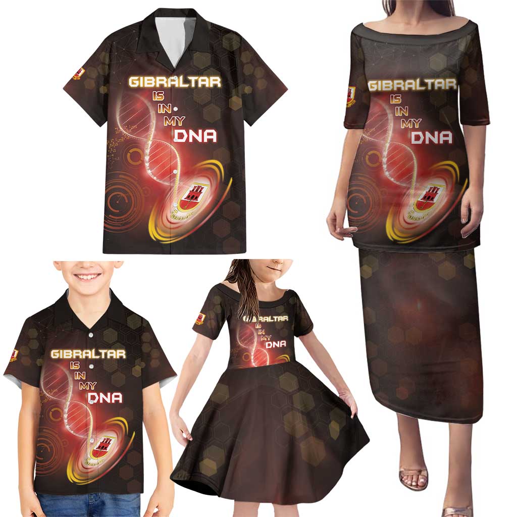 Personalized Gibraltar Is In My DNA Family Matching Puletasi and Hawaiian Shirt - Wonder Print Shop