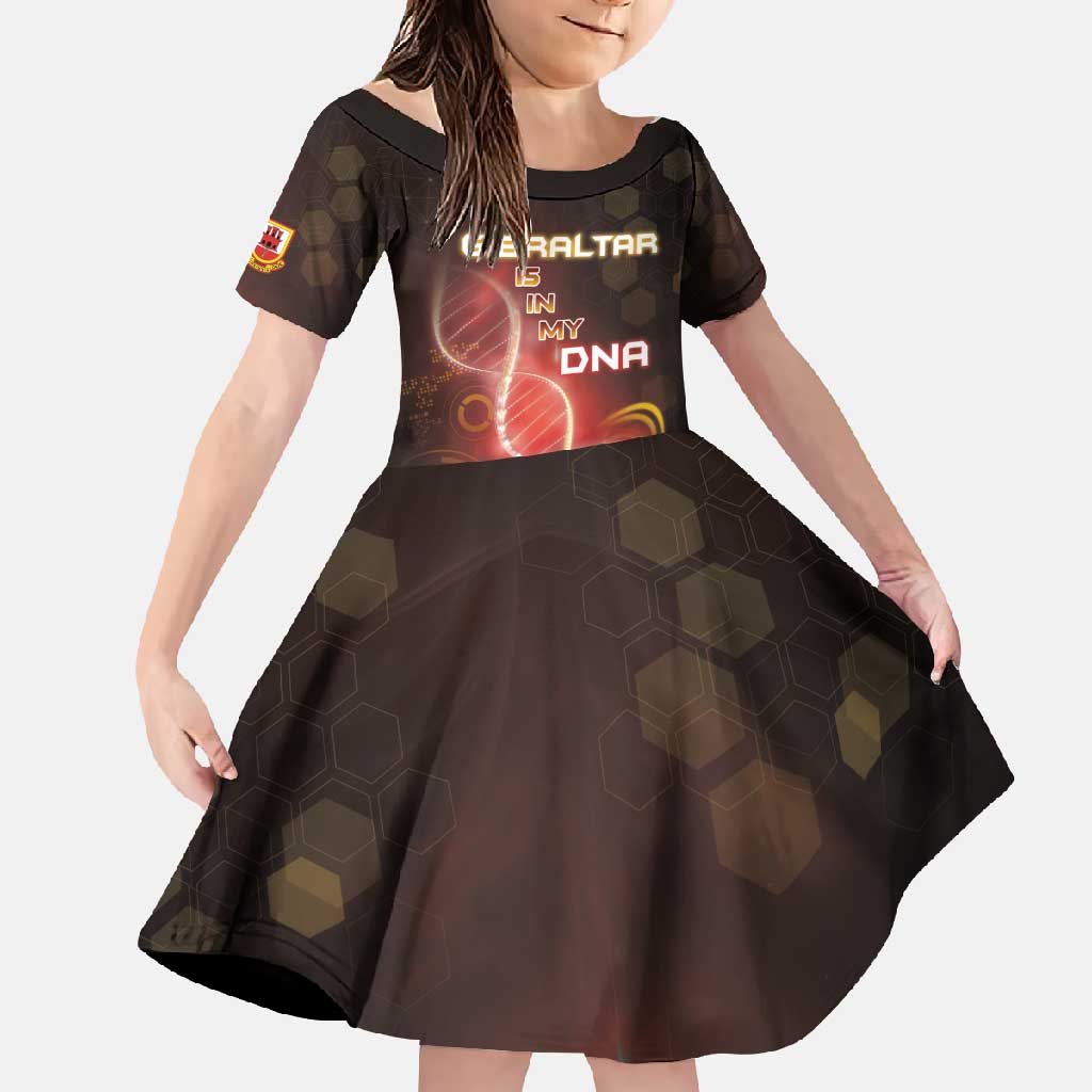 Personalized Gibraltar Is In My DNA Family Matching Short Sleeve Bodycon Dress and Hawaiian Shirt - Wonder Print Shop