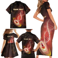 Personalized Gibraltar Is In My DNA Family Matching Short Sleeve Bodycon Dress and Hawaiian Shirt - Wonder Print Shop