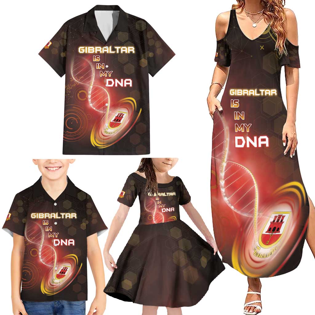 Personalized Gibraltar Is In My DNA Family Matching Summer Maxi Dress and Hawaiian Shirt - Wonder Print Shop
