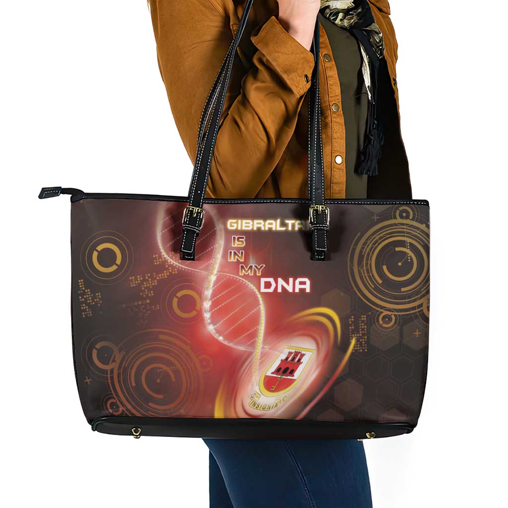 Gibraltar Is In My DNA Leather Tote Bag - Wonder Print Shop