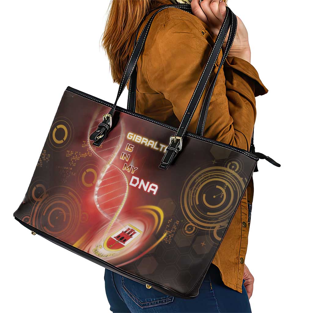 Gibraltar Is In My DNA Leather Tote Bag - Wonder Print Shop