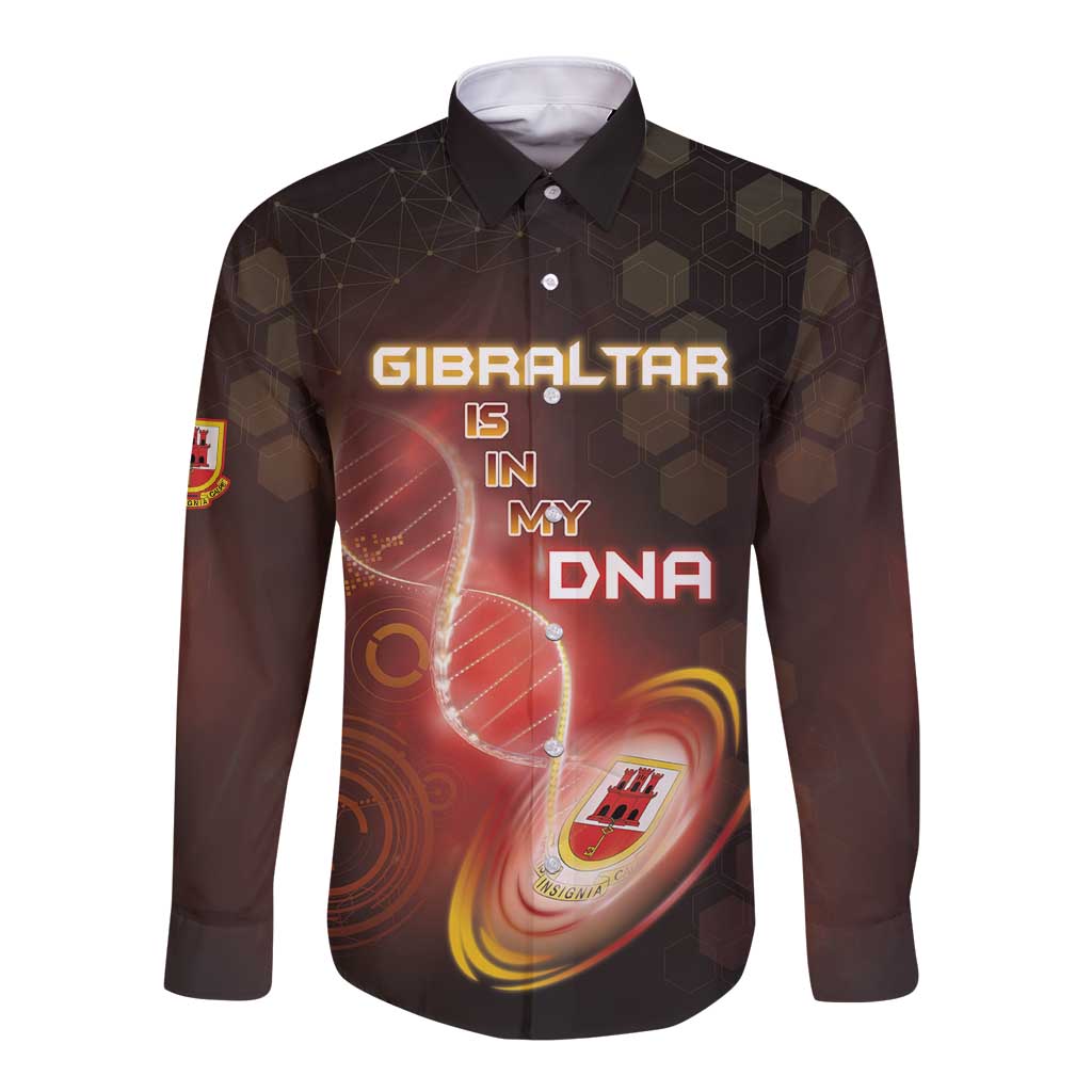 Personalized Gibraltar Is In My DNA Long Sleeve Button Shirt - Wonder Print Shop