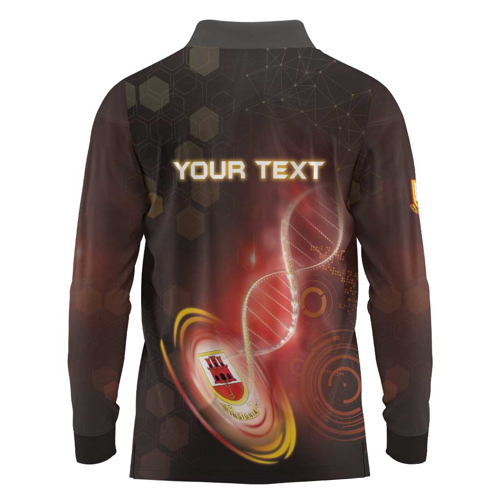 Personalized Gibraltar Is In My DNA Long Sleeve Polo Shirt - Wonder Print Shop