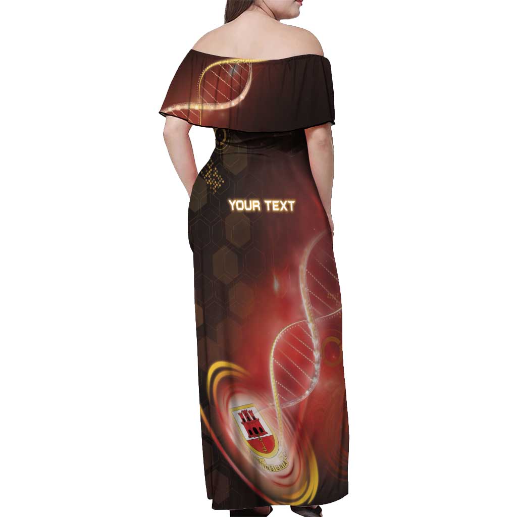 Personalized Gibraltar Is In My DNA Off Shoulder Maxi Dress - Wonder Print Shop