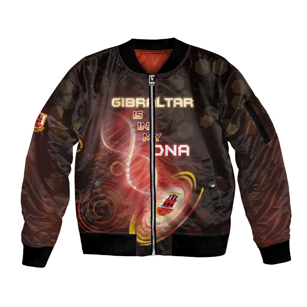 Personalized Gibraltar Is In My DNA Sleeve Zip Bomber Jacket - Wonder Print Shop