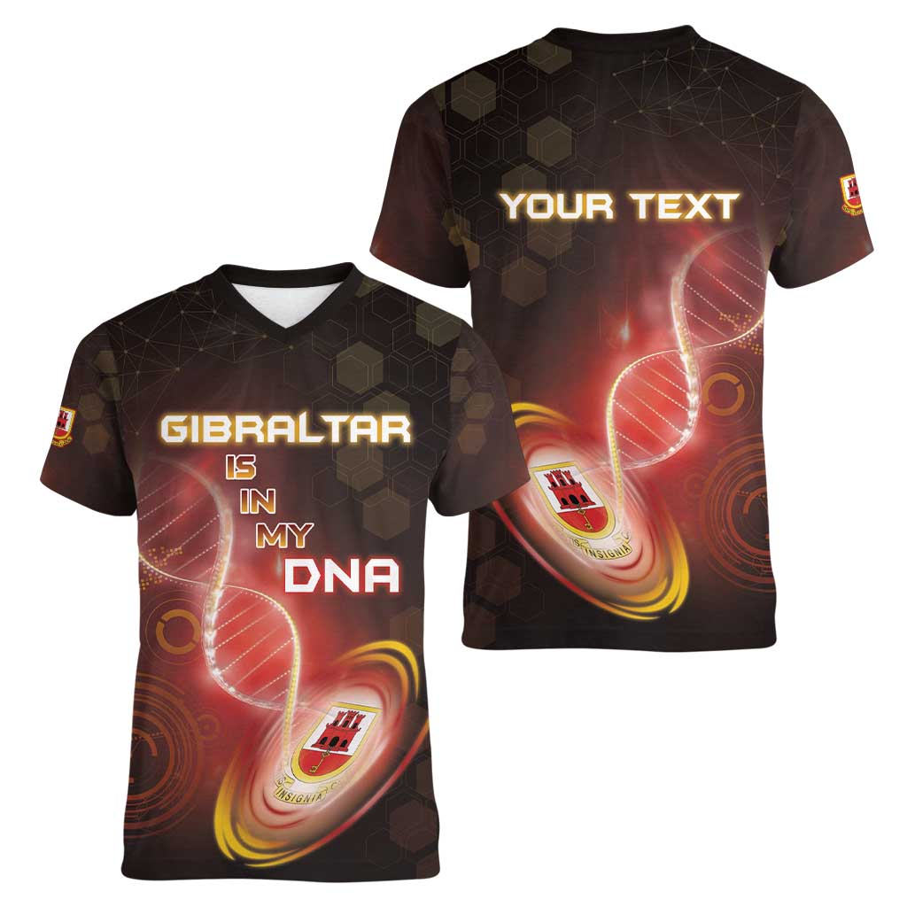 Personalized Gibraltar Is In My DNA Women V-Neck T-Shirt - Wonder Print Shop