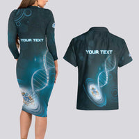 Personalized Tristan Da Cunha Is In My DNA Couples Matching Long Sleeve Bodycon Dress and Hawaiian Shirt - Wonder Print Shop