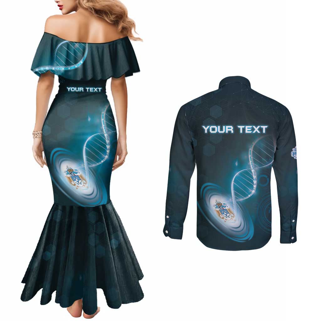 Personalized Tristan Da Cunha Is In My DNA Couples Matching Mermaid Dress and Long Sleeve Button Shirt - Wonder Print Shop