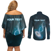 Personalized Tristan Da Cunha Is In My DNA Couples Matching Off Shoulder Short Dress and Long Sleeve Button Shirt - Wonder Print Shop