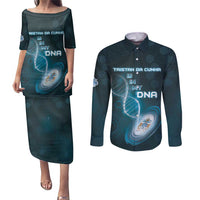 Personalized Tristan Da Cunha Is In My DNA Couples Matching Puletasi and Long Sleeve Button Shirt - Wonder Print Shop