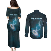 Personalized Tristan Da Cunha Is In My DNA Couples Matching Puletasi and Long Sleeve Button Shirt - Wonder Print Shop