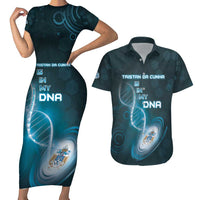Personalized Tristan Da Cunha Is In My DNA Couples Matching Short Sleeve Bodycon Dress and Hawaiian Shirt - Wonder Print Shop