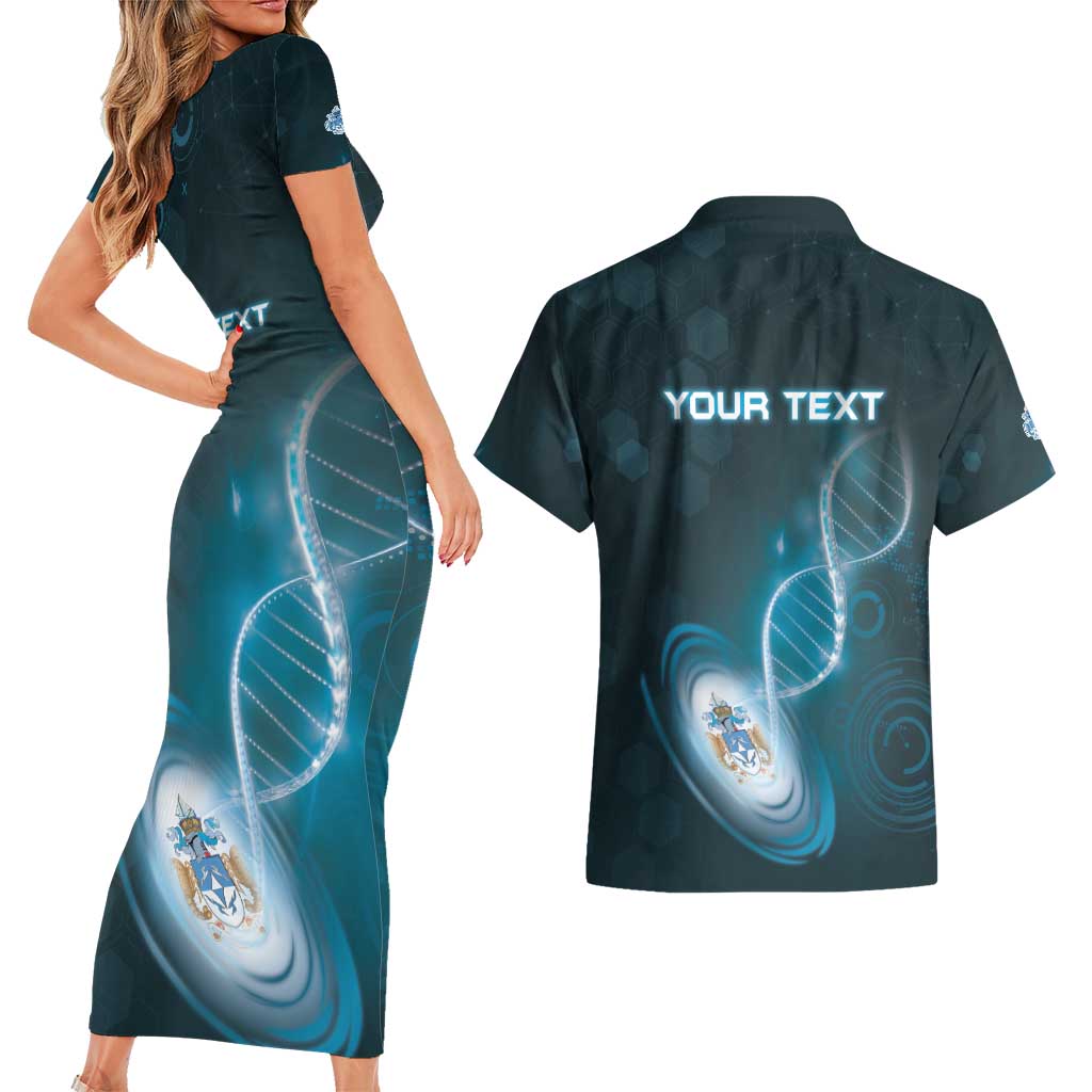 Personalized Tristan Da Cunha Is In My DNA Couples Matching Short Sleeve Bodycon Dress and Hawaiian Shirt - Wonder Print Shop