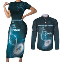 Personalized Tristan Da Cunha Is In My DNA Couples Matching Short Sleeve Bodycon Dress and Long Sleeve Button Shirt - Wonder Print Shop
