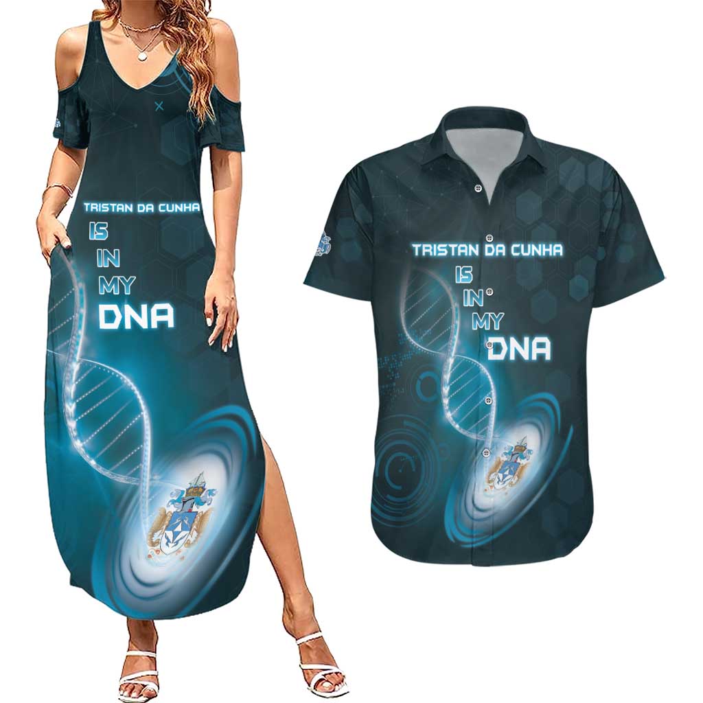 Personalized Tristan Da Cunha Is In My DNA Couples Matching Summer Maxi Dress and Hawaiian Shirt - Wonder Print Shop