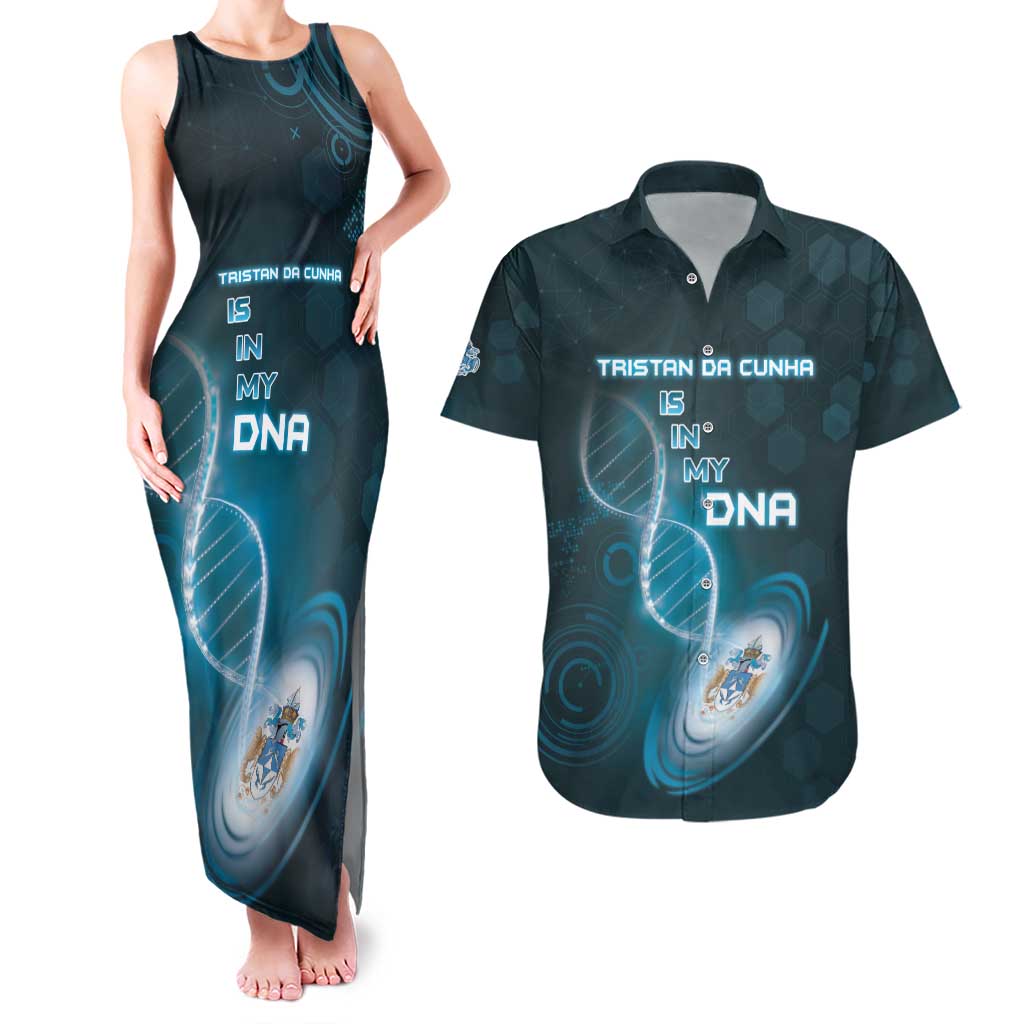 Personalized Tristan Da Cunha Is In My DNA Couples Matching Tank Maxi Dress and Hawaiian Shirt - Wonder Print Shop