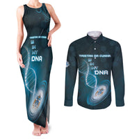 Personalized Tristan Da Cunha Is In My DNA Couples Matching Tank Maxi Dress and Long Sleeve Button Shirt - Wonder Print Shop