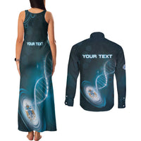 Personalized Tristan Da Cunha Is In My DNA Couples Matching Tank Maxi Dress and Long Sleeve Button Shirt - Wonder Print Shop