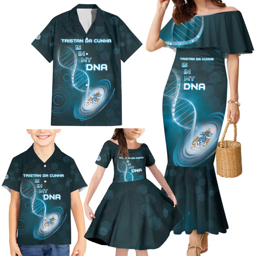 Personalized Tristan Da Cunha Is In My DNA Family Matching Mermaid Dress and Hawaiian Shirt - Wonder Print Shop