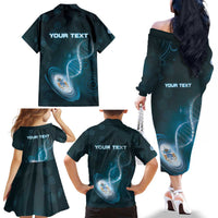 Personalized Tristan Da Cunha Is In My DNA Family Matching Off The Shoulder Long Sleeve Dress and Hawaiian Shirt - Wonder Print Shop