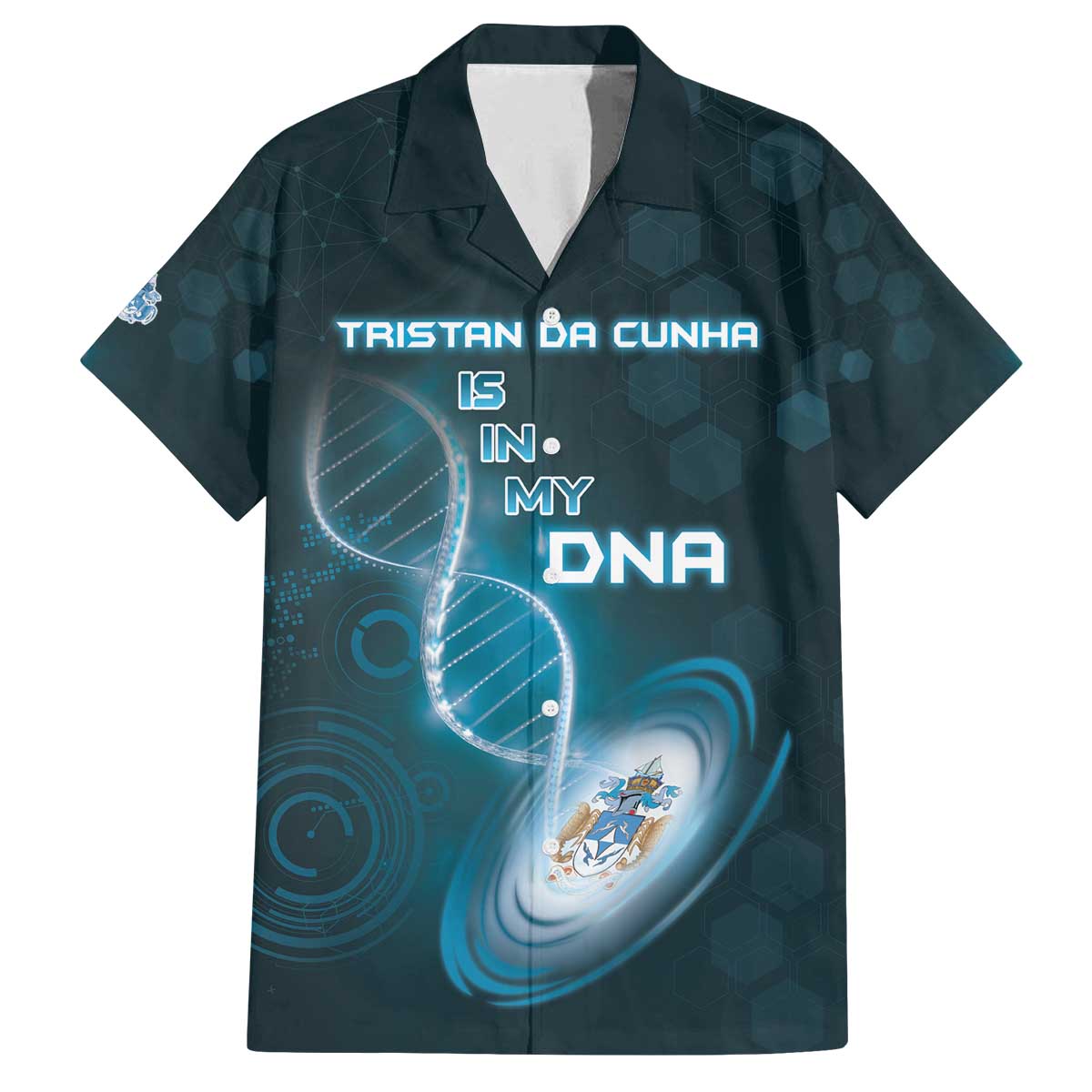 Personalized Tristan Da Cunha Is In My DNA Family Matching Off The Shoulder Long Sleeve Dress and Hawaiian Shirt - Wonder Print Shop
