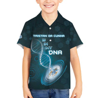 Personalized Tristan Da Cunha Is In My DNA Family Matching Off The Shoulder Long Sleeve Dress and Hawaiian Shirt - Wonder Print Shop