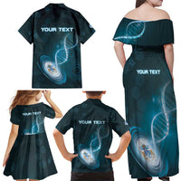 Personalized Tristan Da Cunha Is In My DNA Family Matching Off Shoulder Maxi Dress and Hawaiian Shirt - Wonder Print Shop