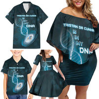 Personalized Tristan Da Cunha Is In My DNA Family Matching Off Shoulder Short Dress and Hawaiian Shirt - Wonder Print Shop