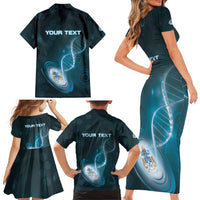 Personalized Tristan Da Cunha Is In My DNA Family Matching Short Sleeve Bodycon Dress and Hawaiian Shirt - Wonder Print Shop