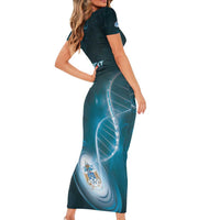 Personalized Tristan Da Cunha Is In My DNA Family Matching Short Sleeve Bodycon Dress and Hawaiian Shirt - Wonder Print Shop