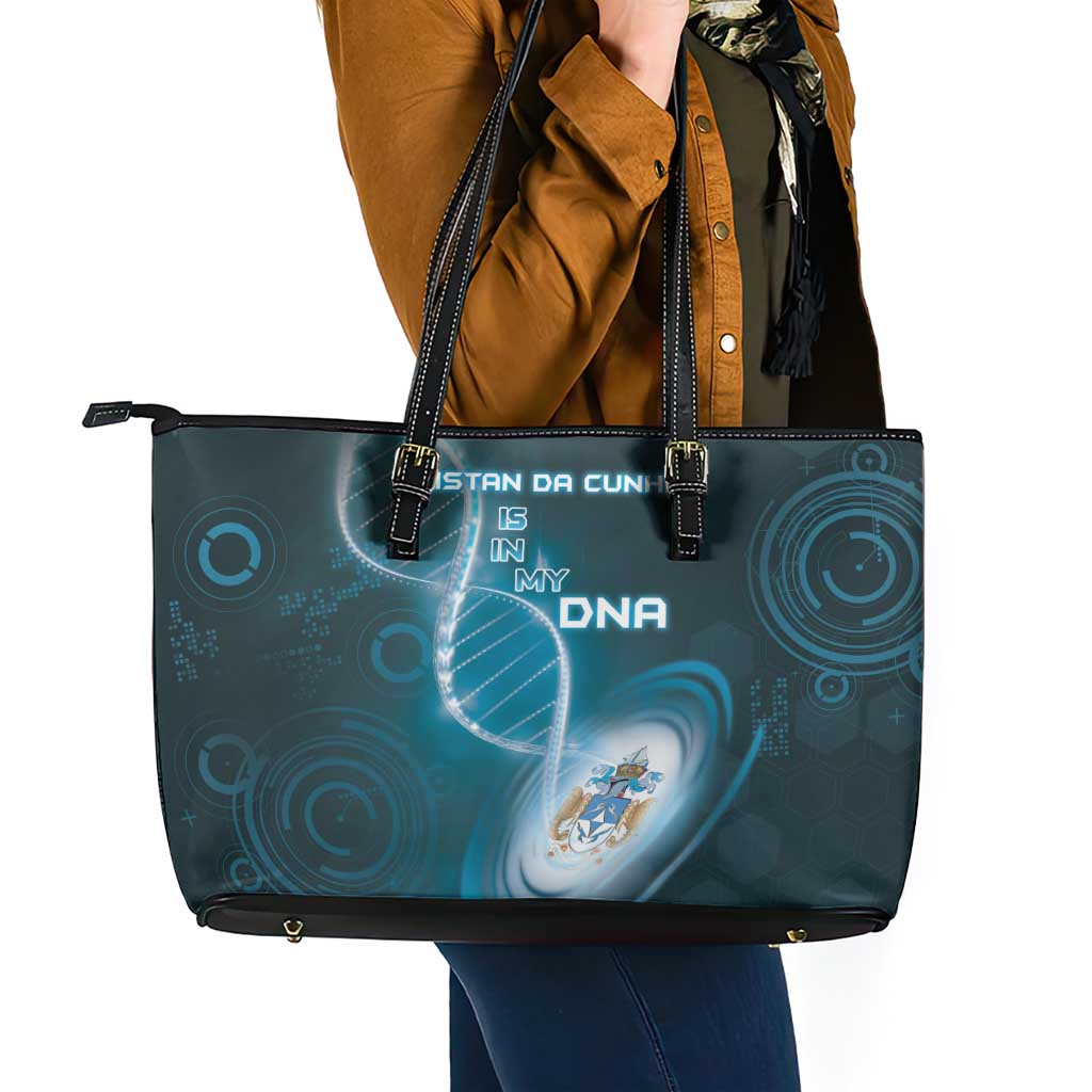 Tristan Da Cunha Is In My DNA Leather Tote Bag - Wonder Print Shop