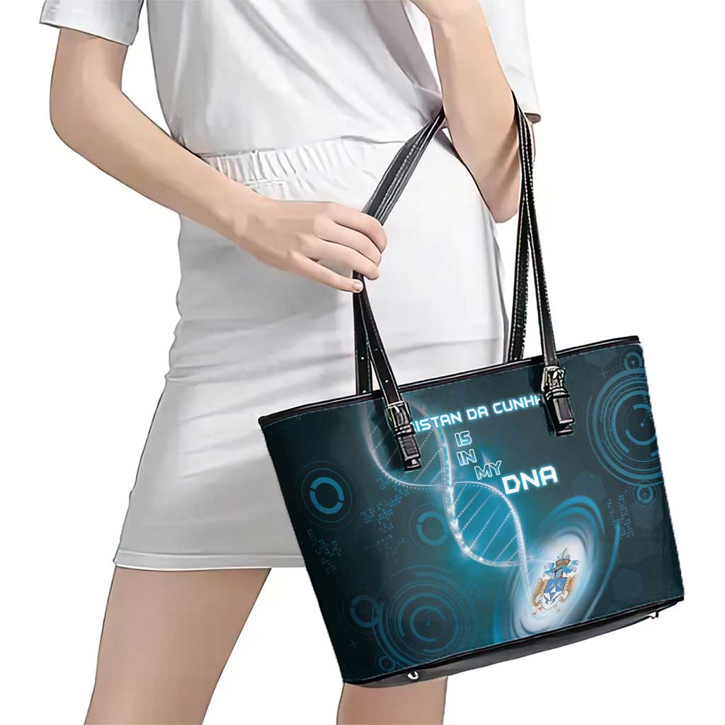 Tristan Da Cunha Is In My DNA Leather Tote Bag - Wonder Print Shop