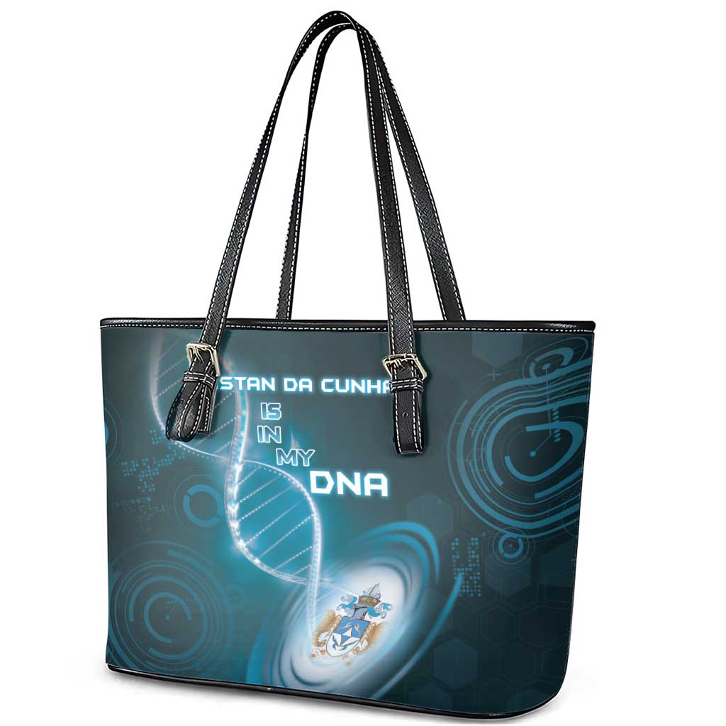 Tristan Da Cunha Is In My DNA Leather Tote Bag - Wonder Print Shop