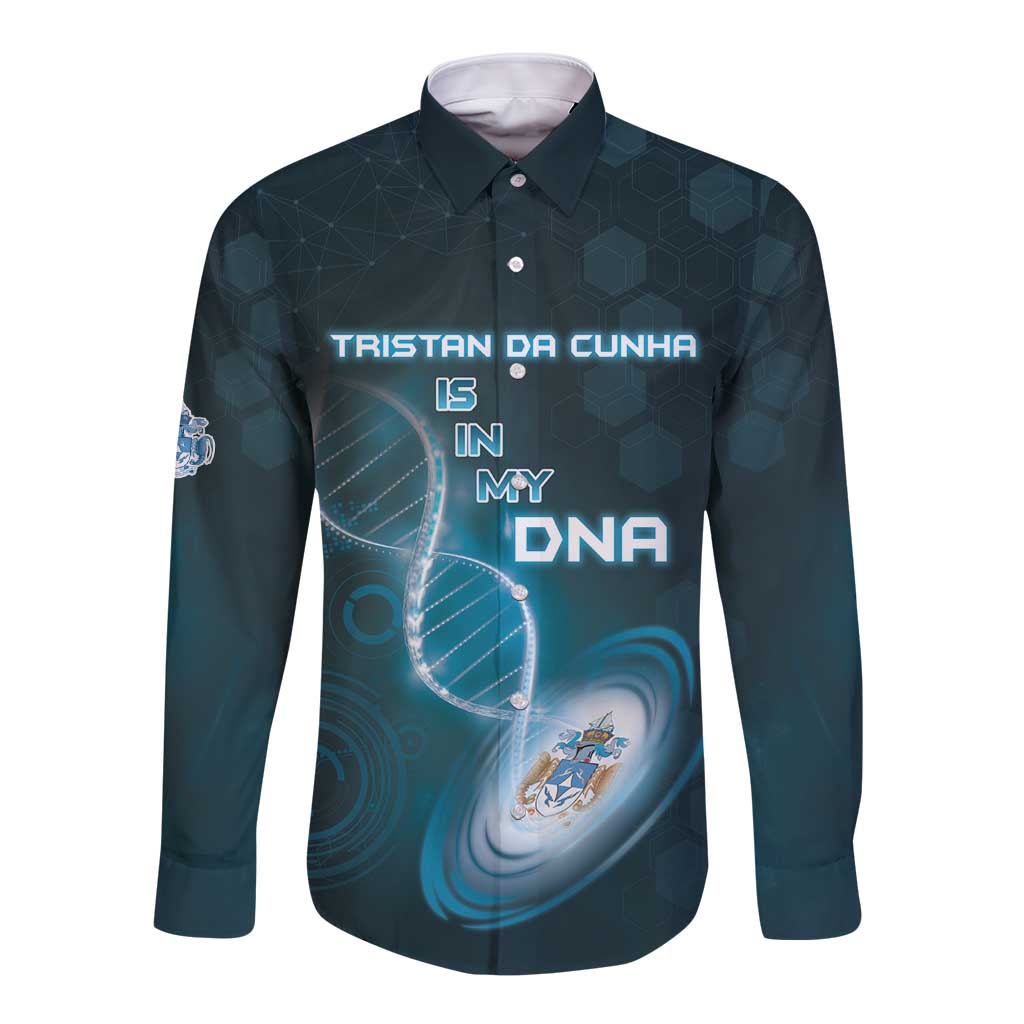 Personalized Tristan Da Cunha Is In My DNA Long Sleeve Button Shirt - Wonder Print Shop