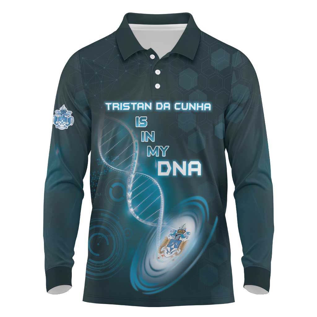 Personalized Tristan Da Cunha Is In My DNA Long Sleeve Polo Shirt - Wonder Print Shop