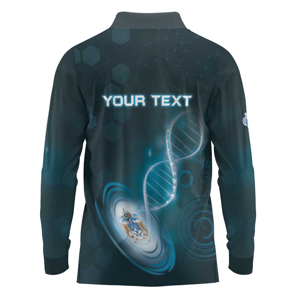 Personalized Tristan Da Cunha Is In My DNA Long Sleeve Polo Shirt - Wonder Print Shop