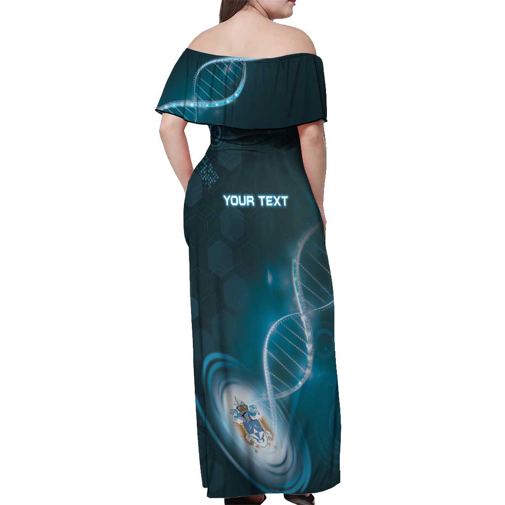 Personalized Tristan Da Cunha Is In My DNA Off Shoulder Maxi Dress - Wonder Print Shop