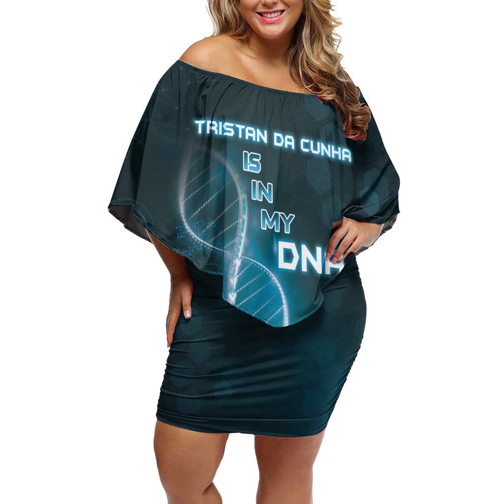 Personalized Tristan Da Cunha Is In My DNA Off Shoulder Short Dress - Wonder Print Shop