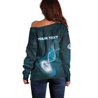 Personalized Tristan Da Cunha Is In My DNA Off Shoulder Sweater - Wonder Print Shop