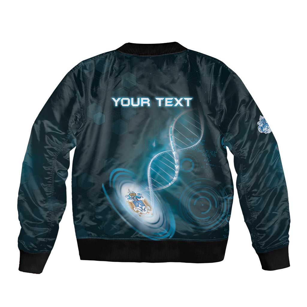 Personalized Tristan Da Cunha Is In My DNA Sleeve Zip Bomber Jacket - Wonder Print Shop