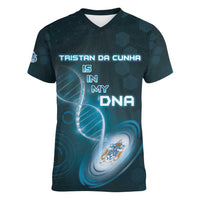 Personalized Tristan Da Cunha Is In My DNA Women V-Neck T-Shirt - Wonder Print Shop