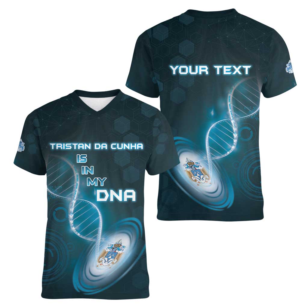 Personalized Tristan Da Cunha Is In My DNA Women V-Neck T-Shirt - Wonder Print Shop