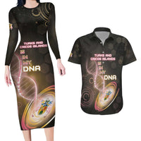 Personalized Turks And Caicos Islands Is In My DNA Couples Matching Long Sleeve Bodycon Dress and Hawaiian Shirt - Wonder Print Shop