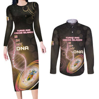 Personalized Turks And Caicos Islands Is In My DNA Couples Matching Long Sleeve Bodycon Dress and Long Sleeve Button Shirt - Wonder Print Shop